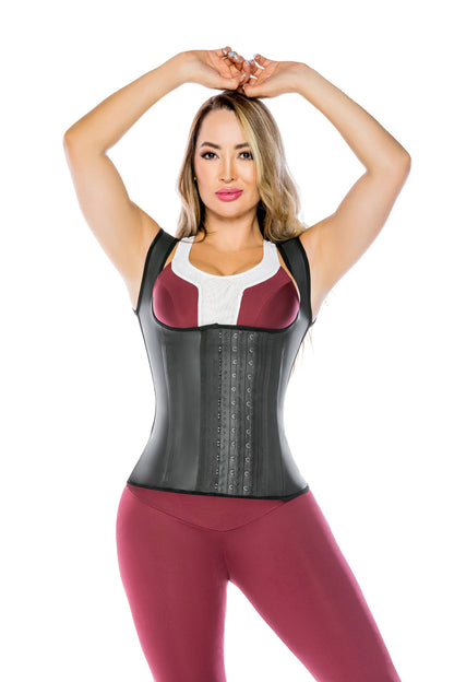 SMI2019 Black Latex Vest Waist Trainers / Chaleco de latex moldeador